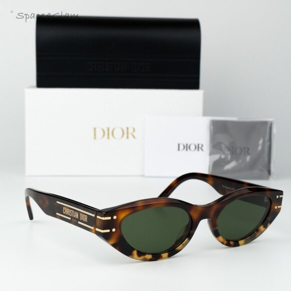 NEW Dior DIORSIGNATURE B5I 24C0 Honey Havana Green Unisex Cat Eye Sunglasses - Picture 4 of 9